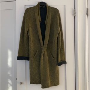 EILEEN FISHER green open cardigan coat - S